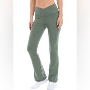 High Waisted Crossover Flared Leggings